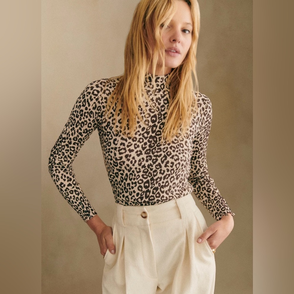 Sezane Felix Top in Leopard Print
